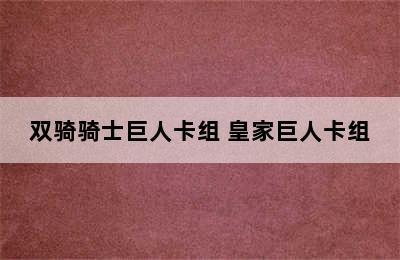 双骑骑士巨人卡组 皇家巨人卡组